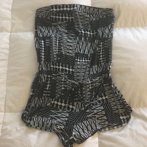 Tribal Print Mossimo Black Grey Knit Romper